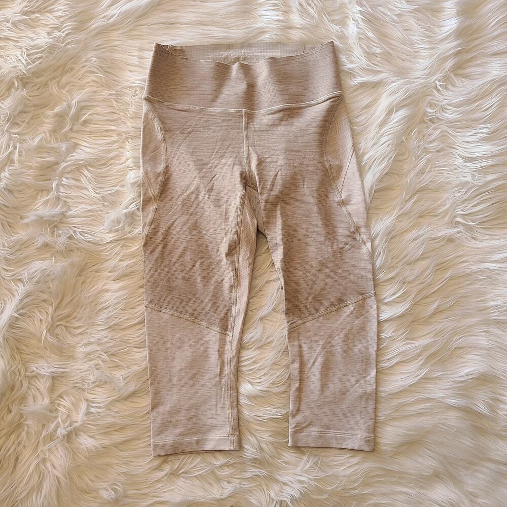 Outdoor Voices Legging Tech Sweat Crop Kneecap Coyote Atmosphere S Capri Boho - Picture 4 of 5